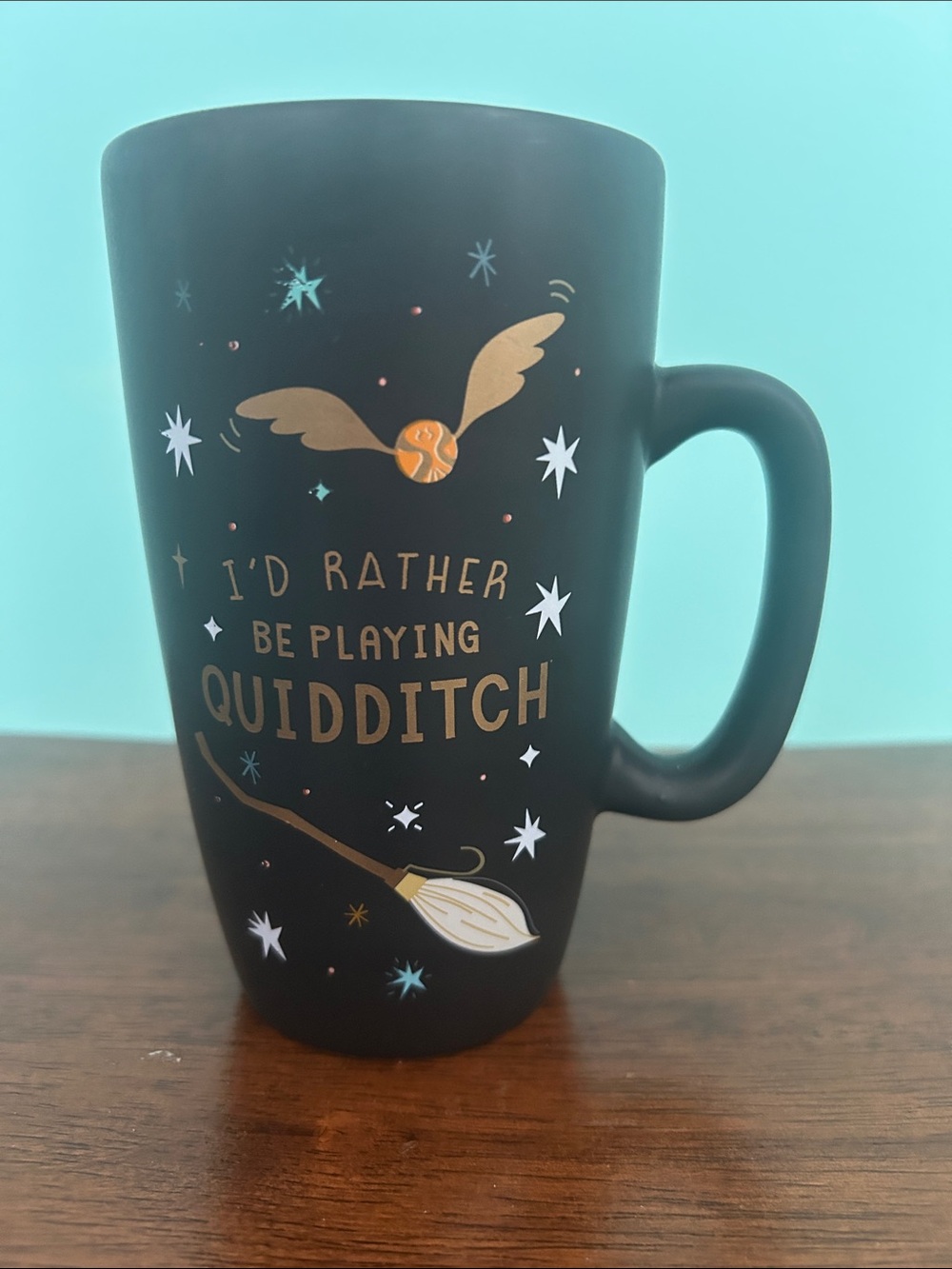 Harry Potter Quidditch Stoneware Mug Modern Gourmet Foods Matte Black Tall Cup